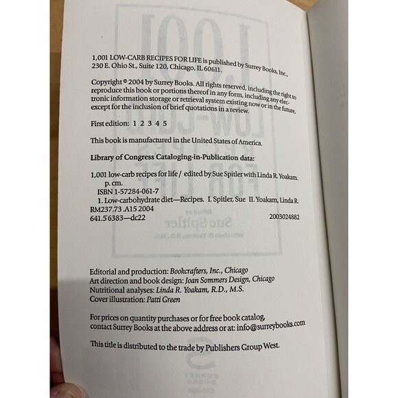 1,001 Low-Carb Recipes for Life Cookbook Sue Spitler 2004 Paperback Diet 1st Ed - Picture 4 of 9
